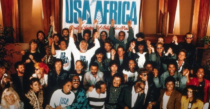 Grandes cantores americanos se reuniram para a gravação de "We Are The World"